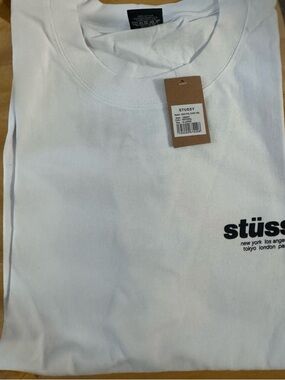 White stuzzy  Logo Crewneck T-Shirt for Men